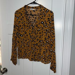 Cheetah print button up blouse from Evereve